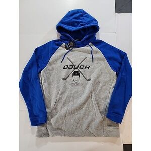 Bauer Hockey Spittin Chiclets Hoodie Mens XL Grey Blue Barstool Pullover NWT